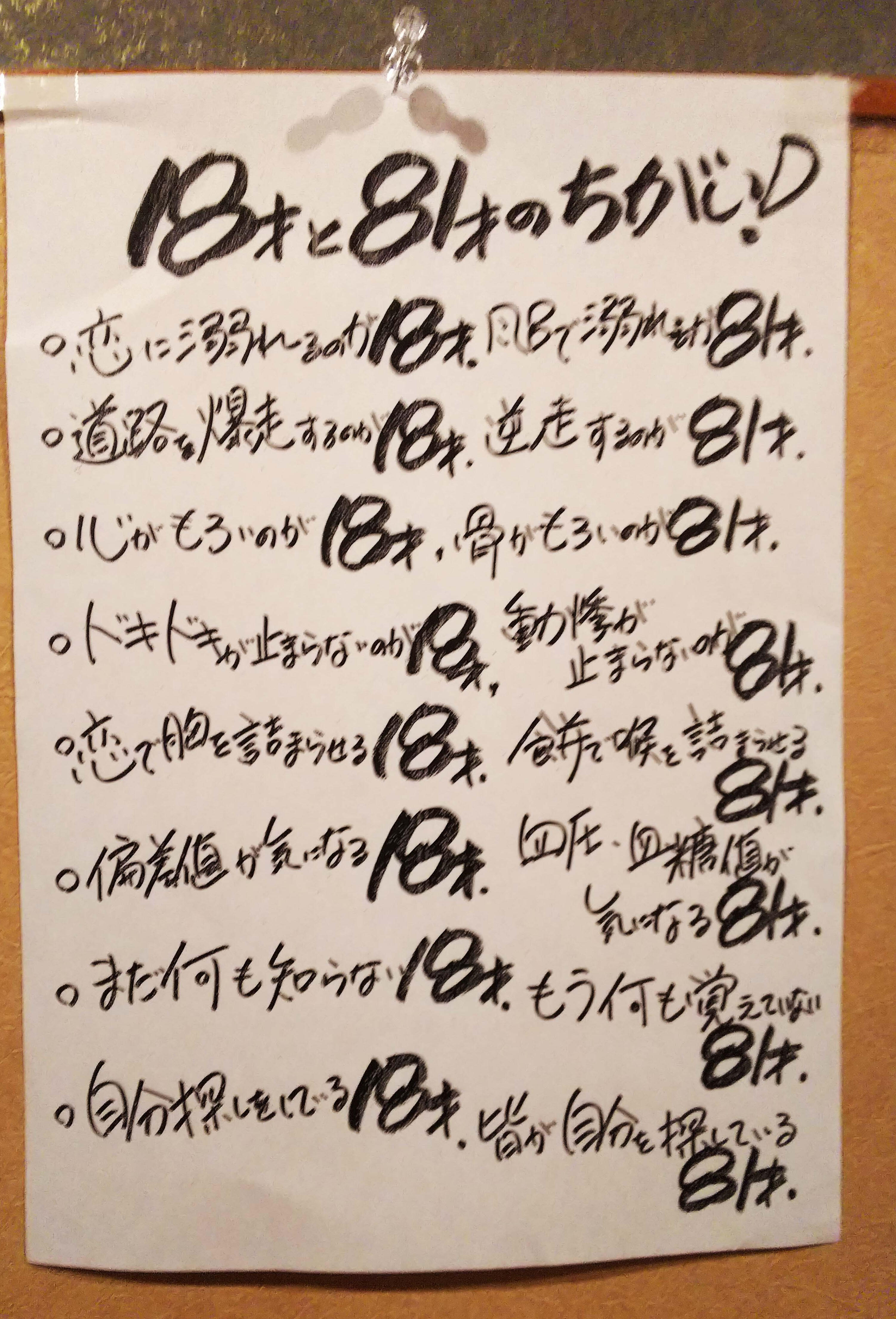 18 歳 と 81 歳 の 違い